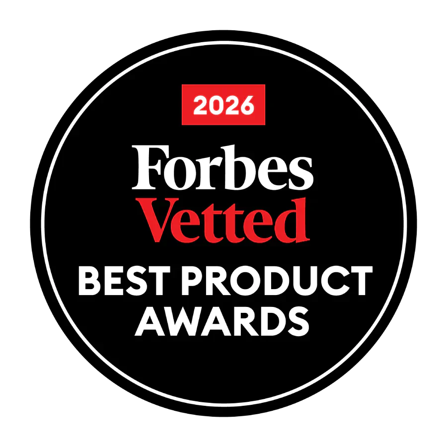 2026 Forbes Vetted Best Product Awards badge.