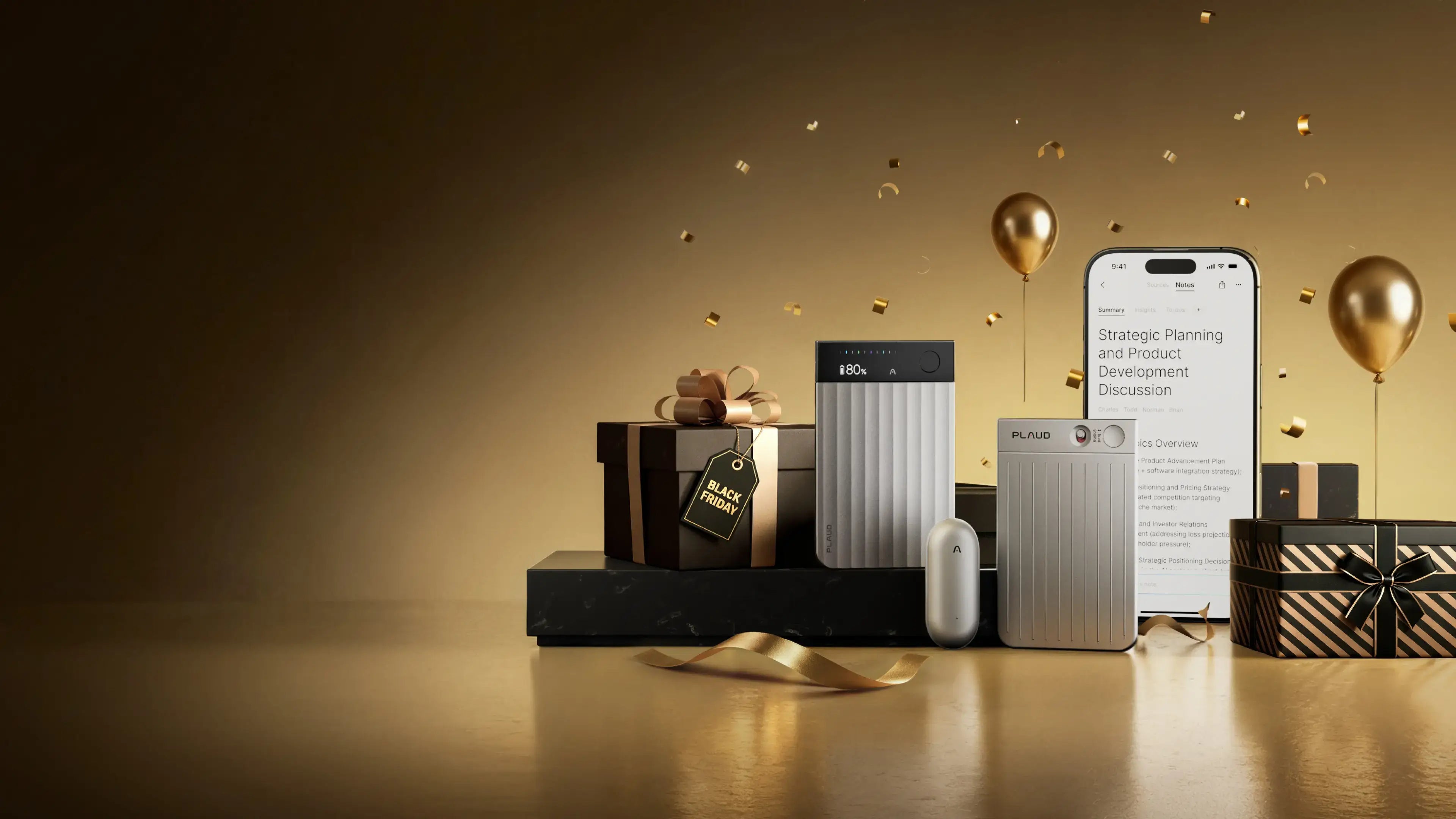 <span class="bfs-desc">Black Friday Sale</span>
<span class="black-friday-sale">
Up to <span class="highlight">20%</span> OFF
</span>
<span class="bfs-desc">
Supercharge Your Note-Taking <br> with Plaud
</span>
<style>
.bfs-desc {
display: block;
font-size: 30px;
font-weight: 400;
}
.black-friday-sale {
font-size: 64px;
line-height: 1.5;
}
.black-friday-sale .highlight {
letter-spacing: -0.02em;
background: linear-gradient(180deg, #F6E2A2 0%, #DEAA65 100%);
-webkit-background-clip: text;
-webkit-text-fill-color: transparent;
background-clip: text;
text-fill-color: transparent;
font-size: 92px;
font-weight: 600;
}
@media screen and (max-width:1600px) {
.black-friday-sale {
font-size: 52px;
}
.black-friday-sale .highlight {
font-size: 72px;
}
}
@media screen and (max-width: 768px) {
.bfs-desc {
font-size: 18px;
}
.black-friday-sale {
font-size: 36px;
}
.black-friday-sale .highlight {
font-size: 56px;
}
}
</style>