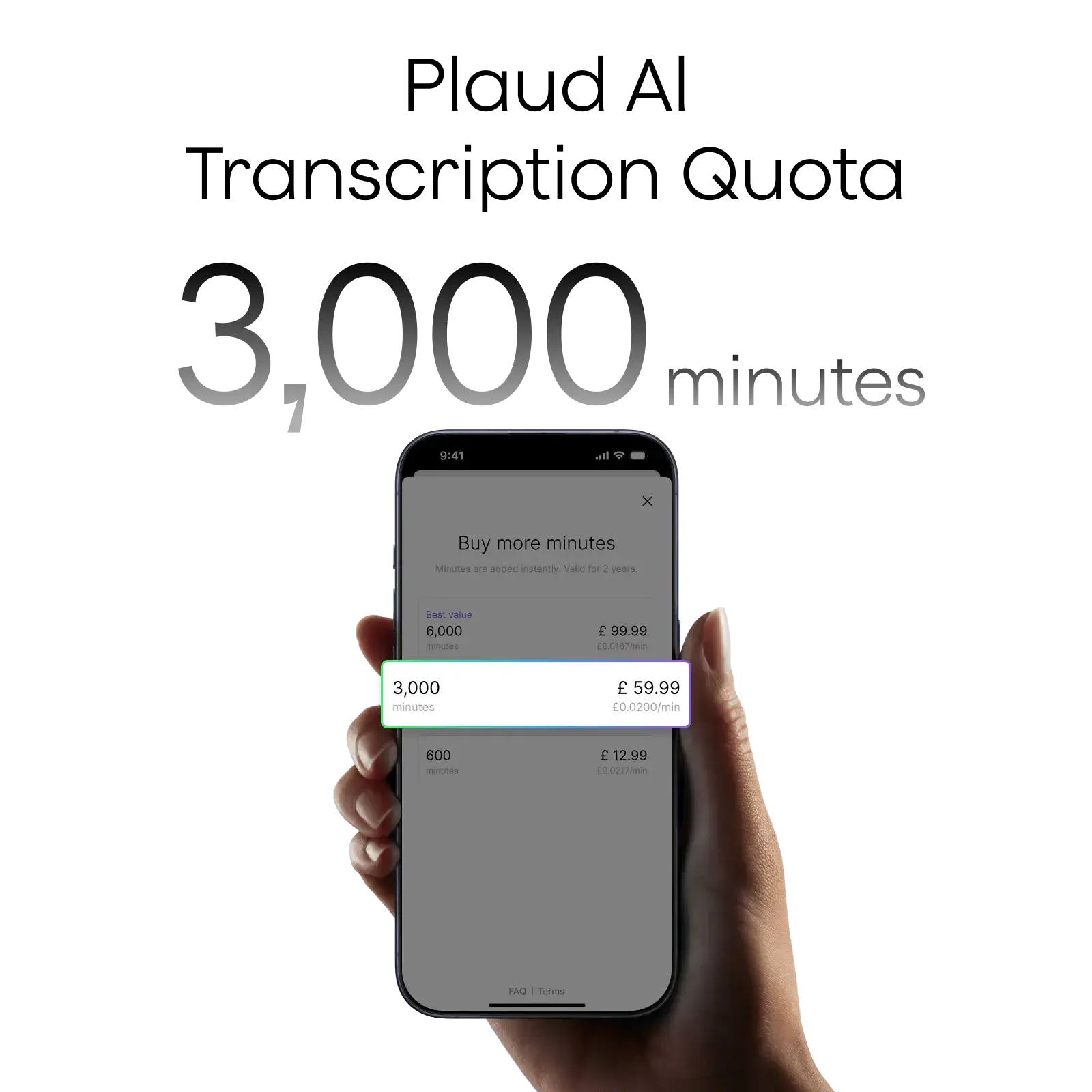 Plaud Transcription Quota (3,000 mins)
