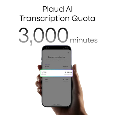 Plaud Transcription Quota (3,000 mins)