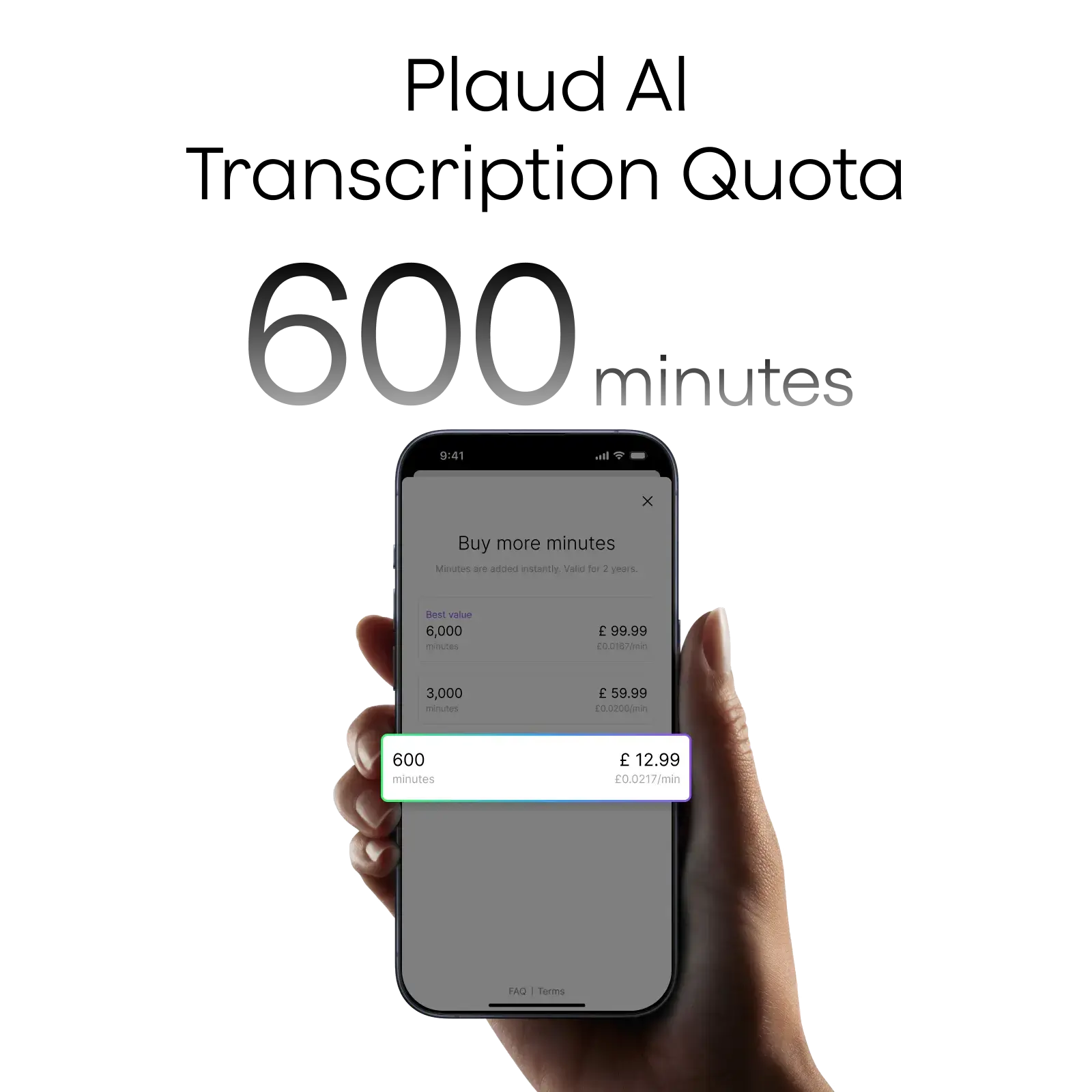 Plaud AI Transcription Quota (600 mins)