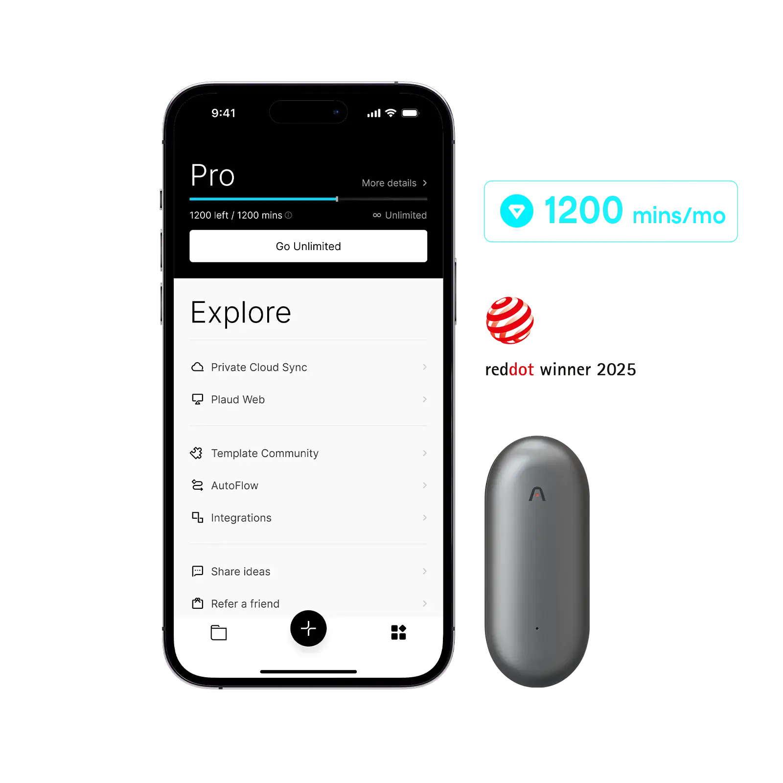 Plaud NotePin & AI Annual Pro Plan