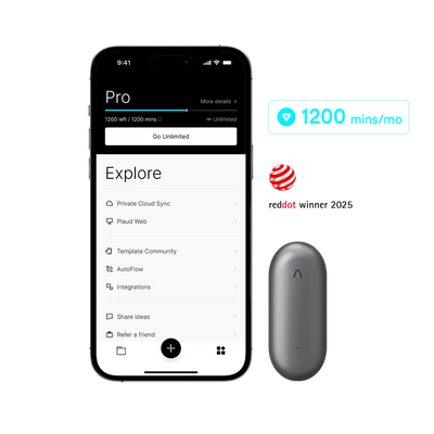Plaud NotePin & AI Annual Pro Plan