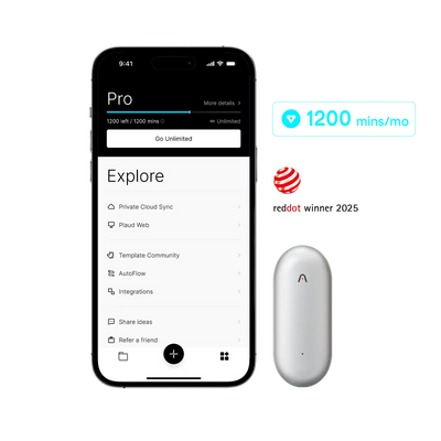 Plaud NotePin & AI Annual Pro Plan