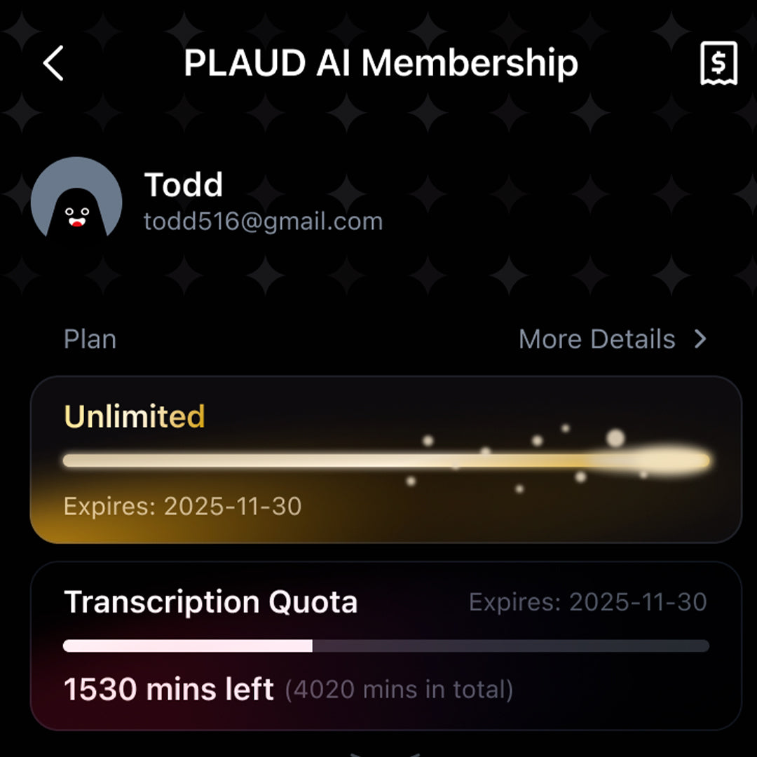 PLAUD AI Annual Unlimited Plan | 2 Pack