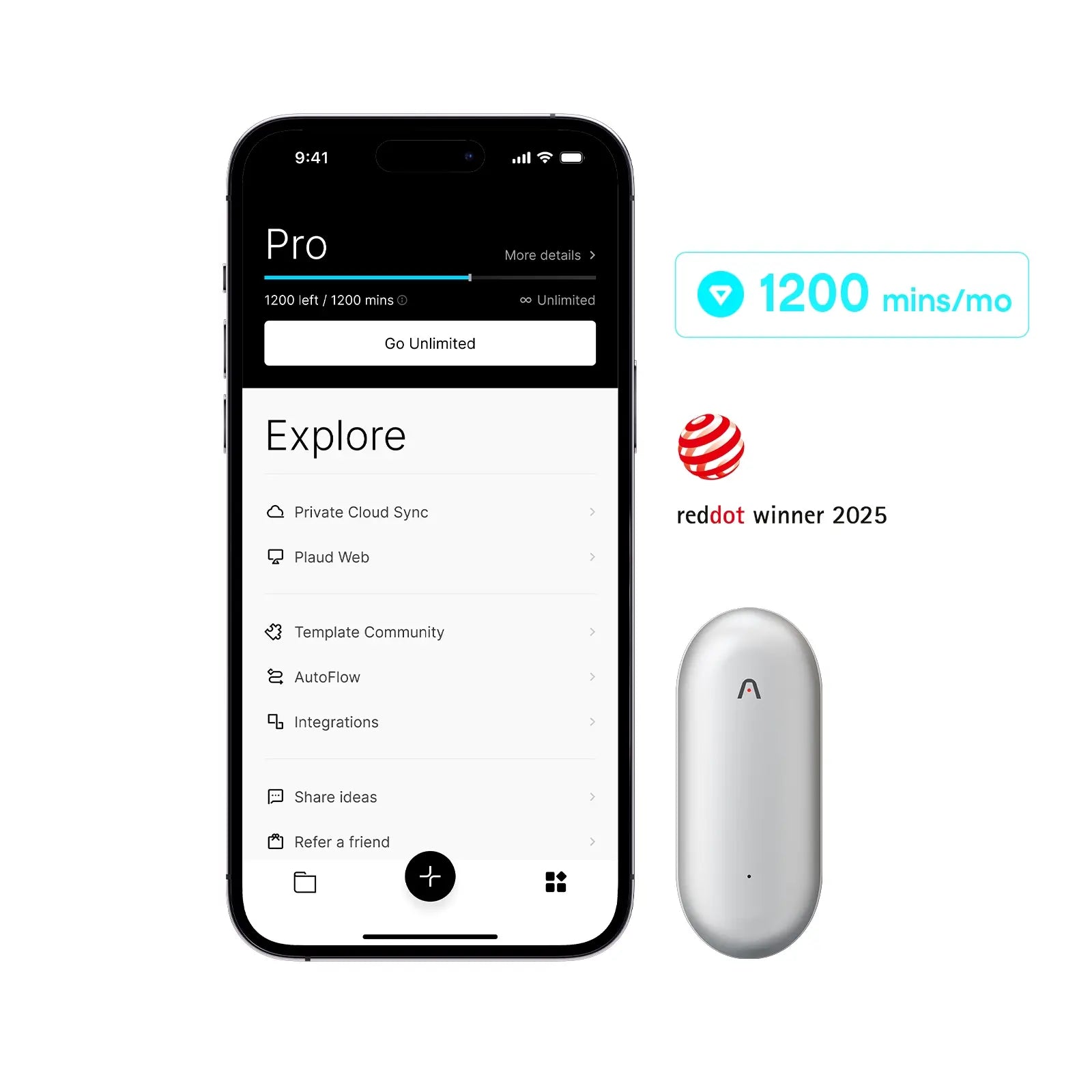 Plaud NotePin & AI Annual Pro Plan