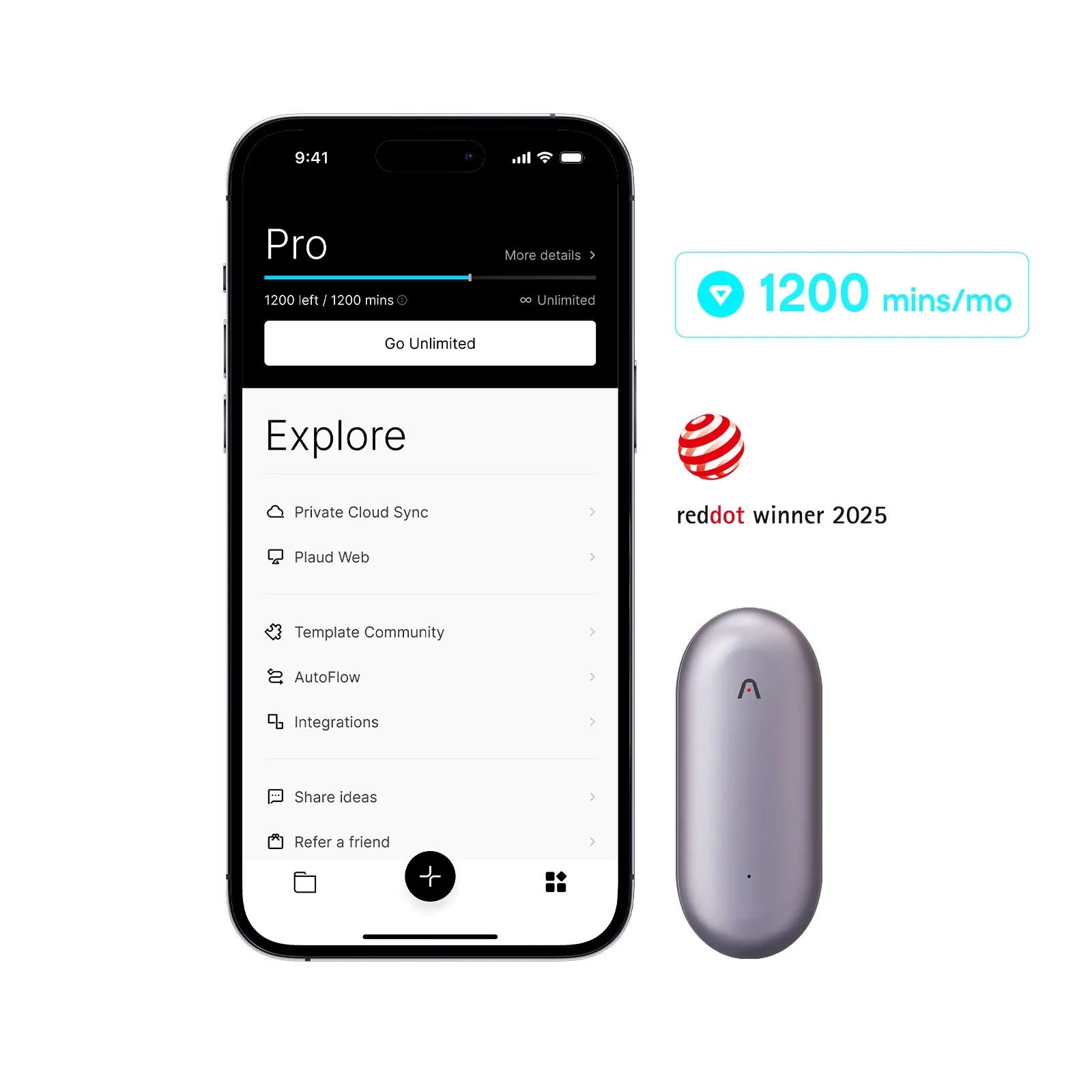 Plaud NotePin & AI Annual Pro Plan
