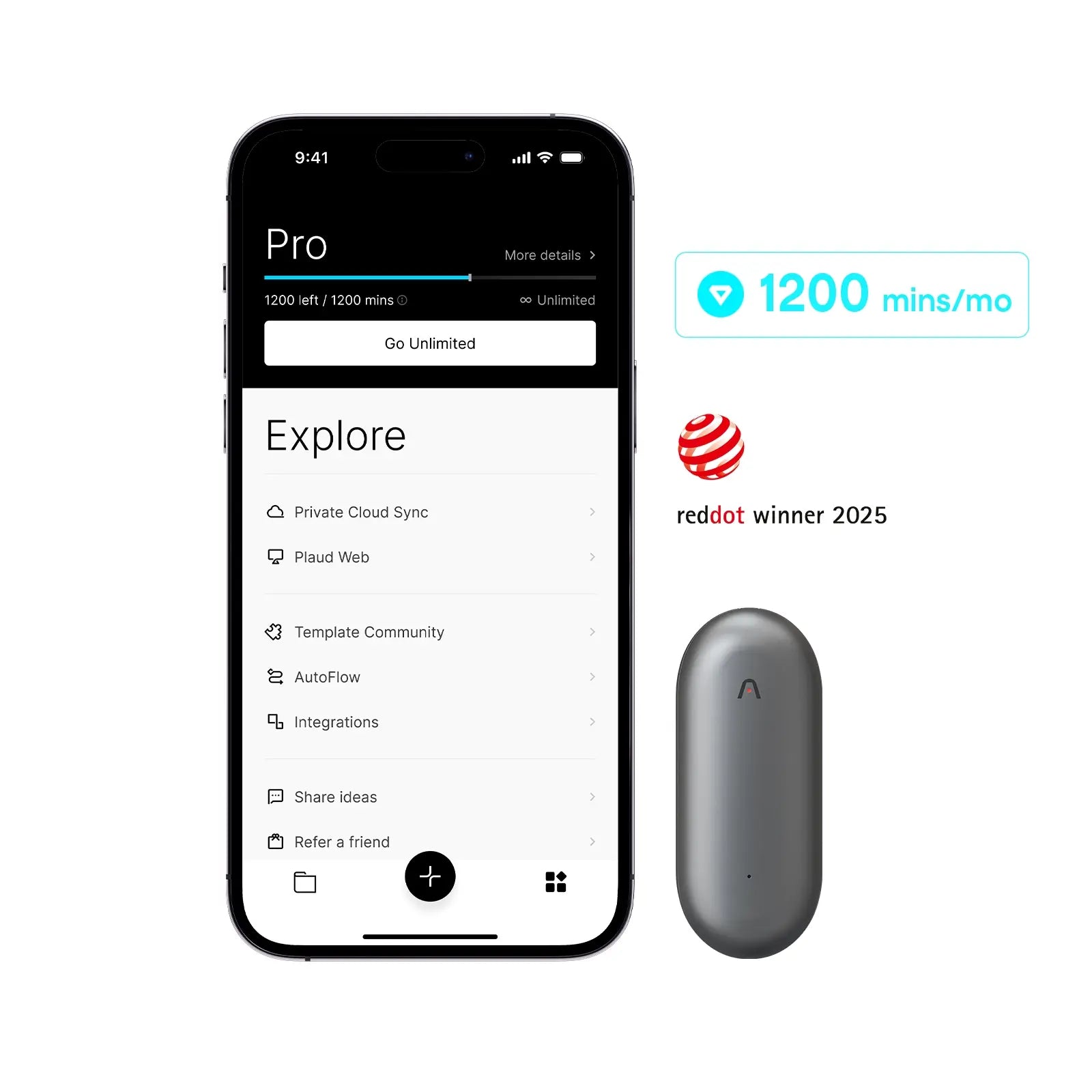 Plaud NotePin & AI Annual Pro Plan