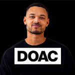Steven Bartlett, host of The Diary of a CEO, with the DOAC logo overlay on a black background.