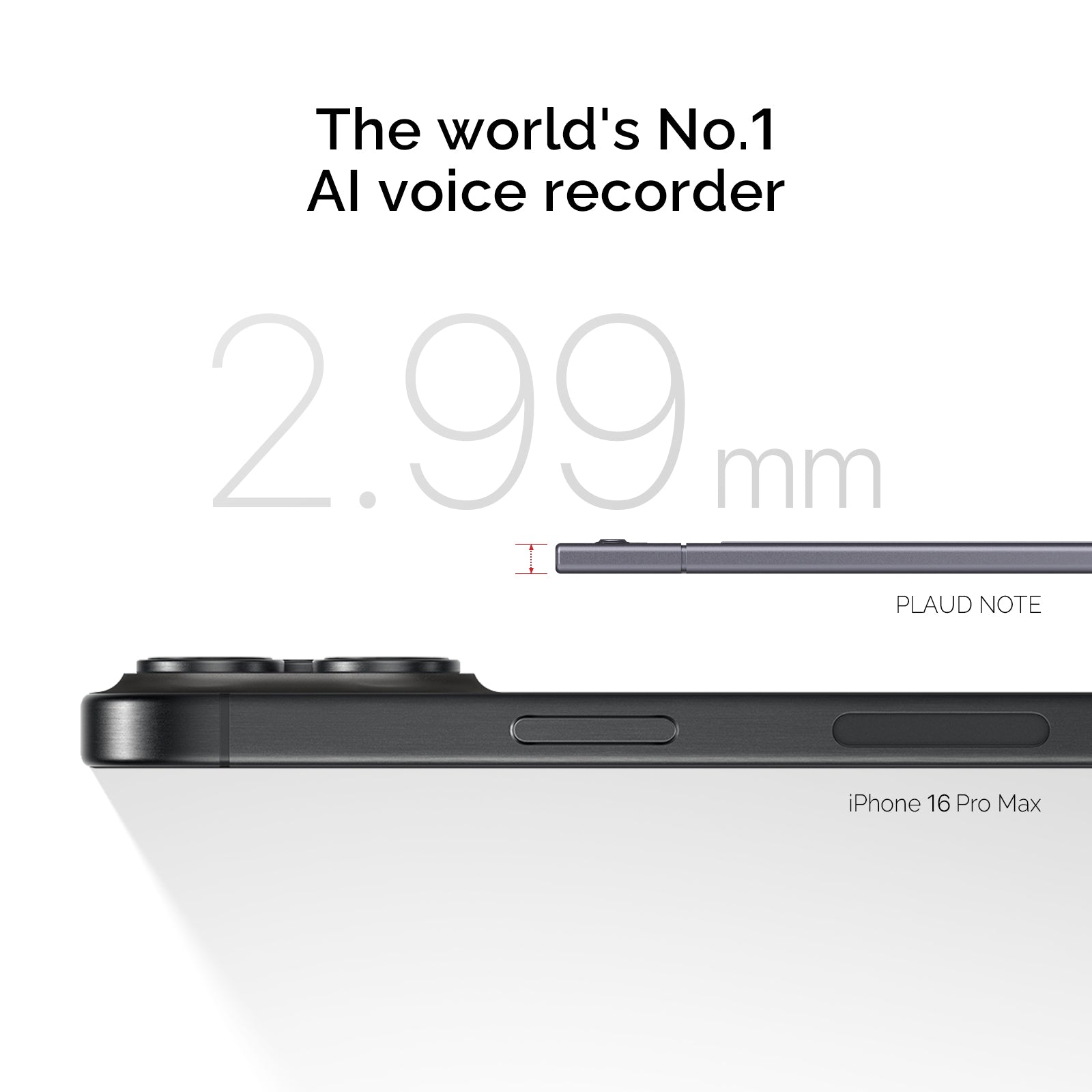 PLAUD NOTE | AI Voice Recorder (Black Magnetic Case Included)