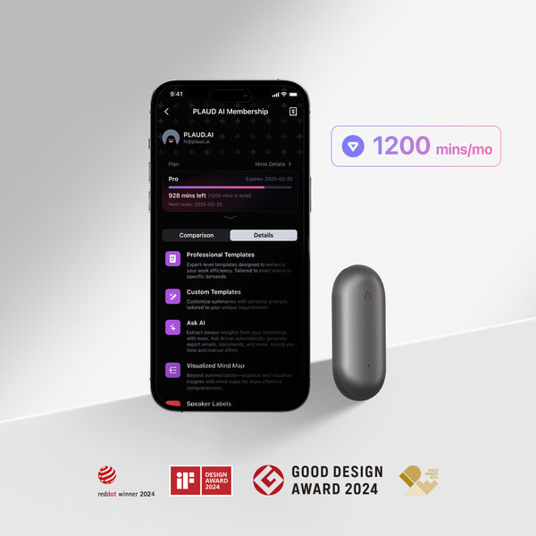 PLAUD NotePin & AI Annual Pro Plan