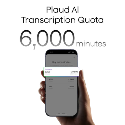 Plaud AI Transcription Quota (6,000mins)