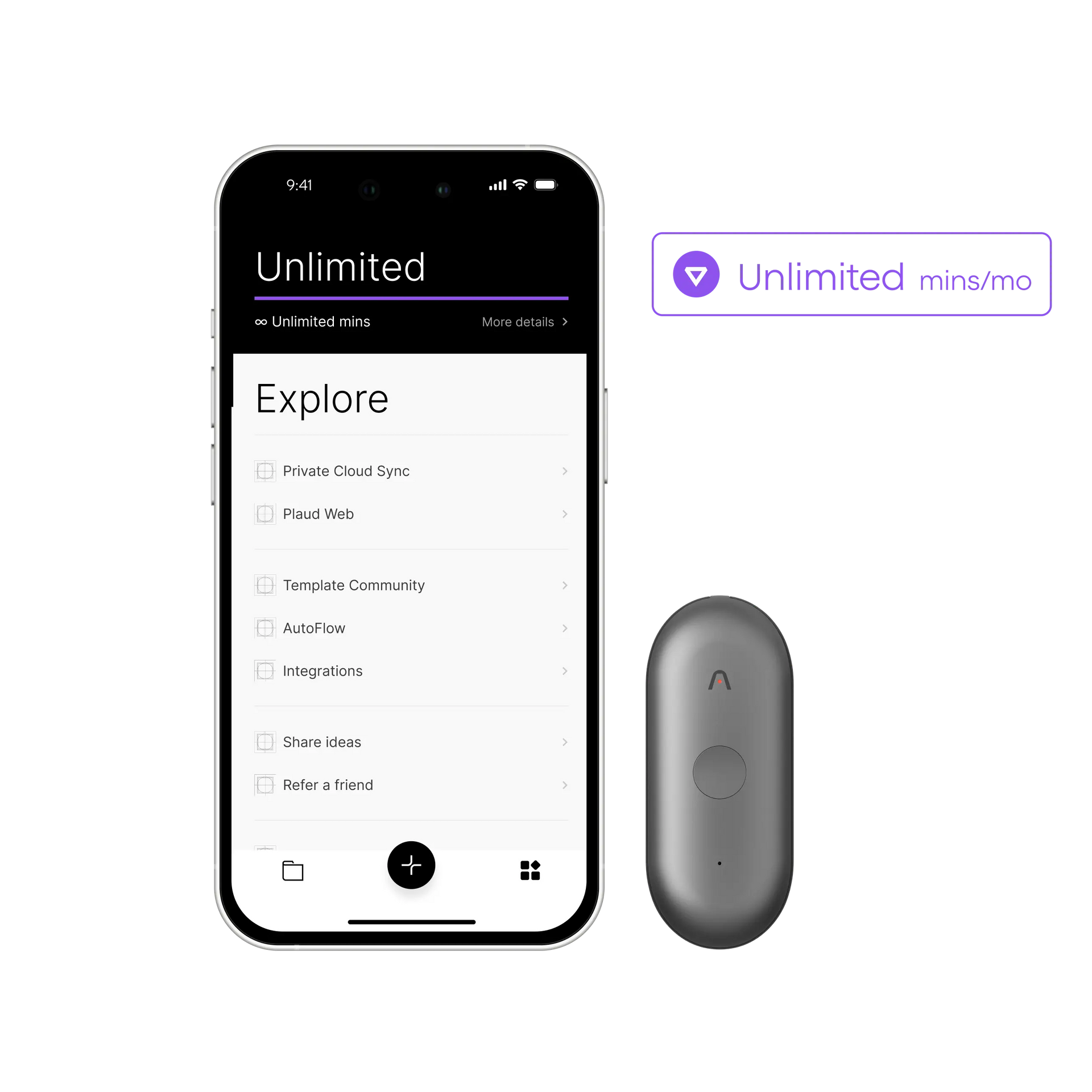 Plaud NotePin S & AI Annual Unlimited Plan