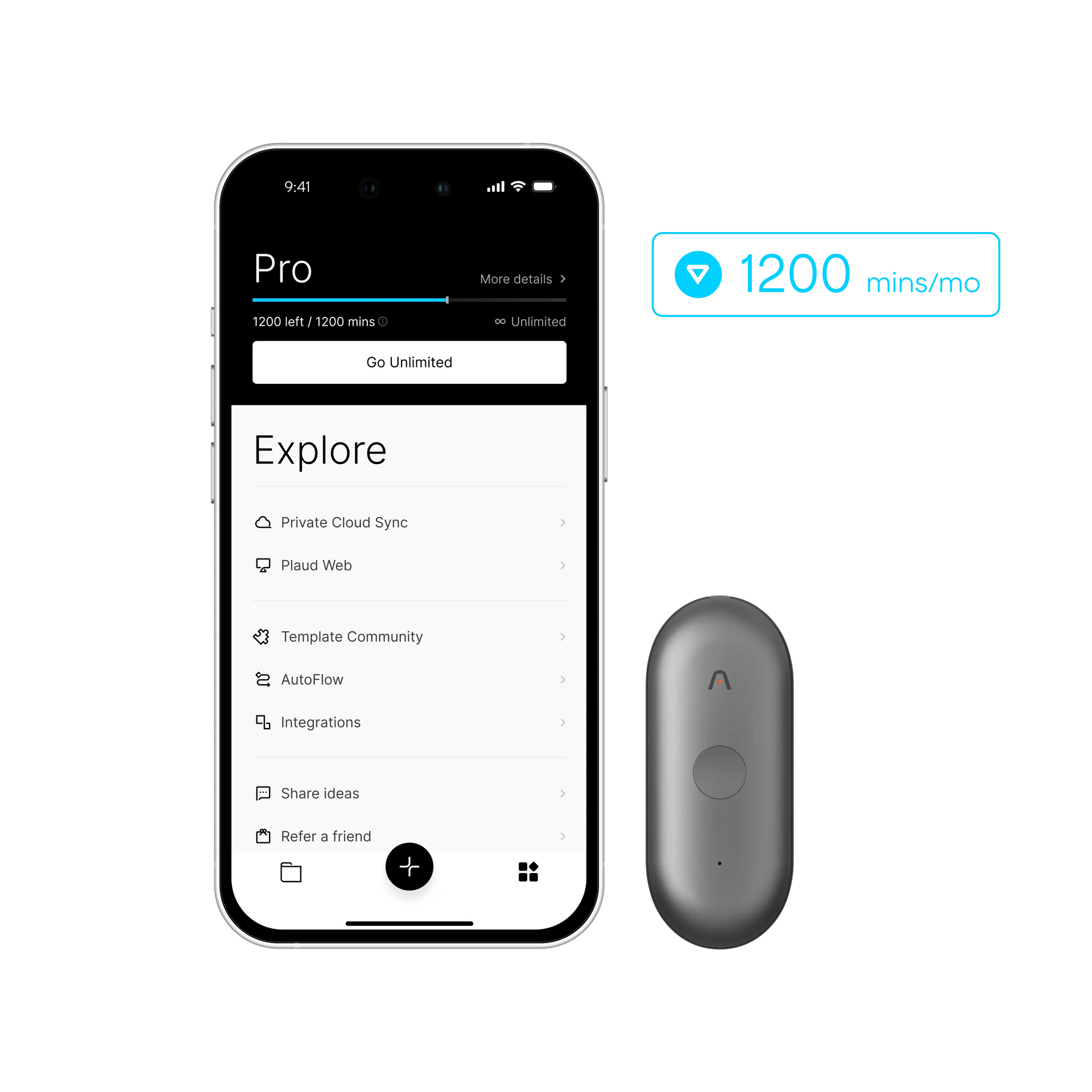 Plaud NotePin S & Plaud AI Annual Pro Plan