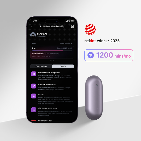 PLAUD NotePin & AI Annual Pro Plan
