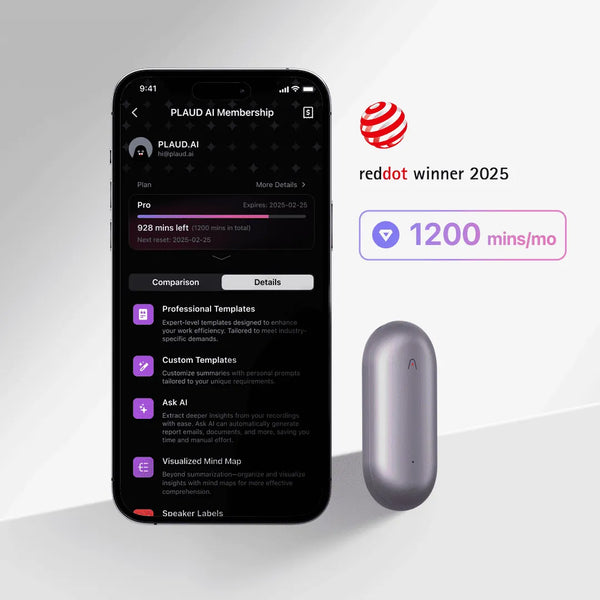 PLAUD NotePin & AI Annual Pro Plan