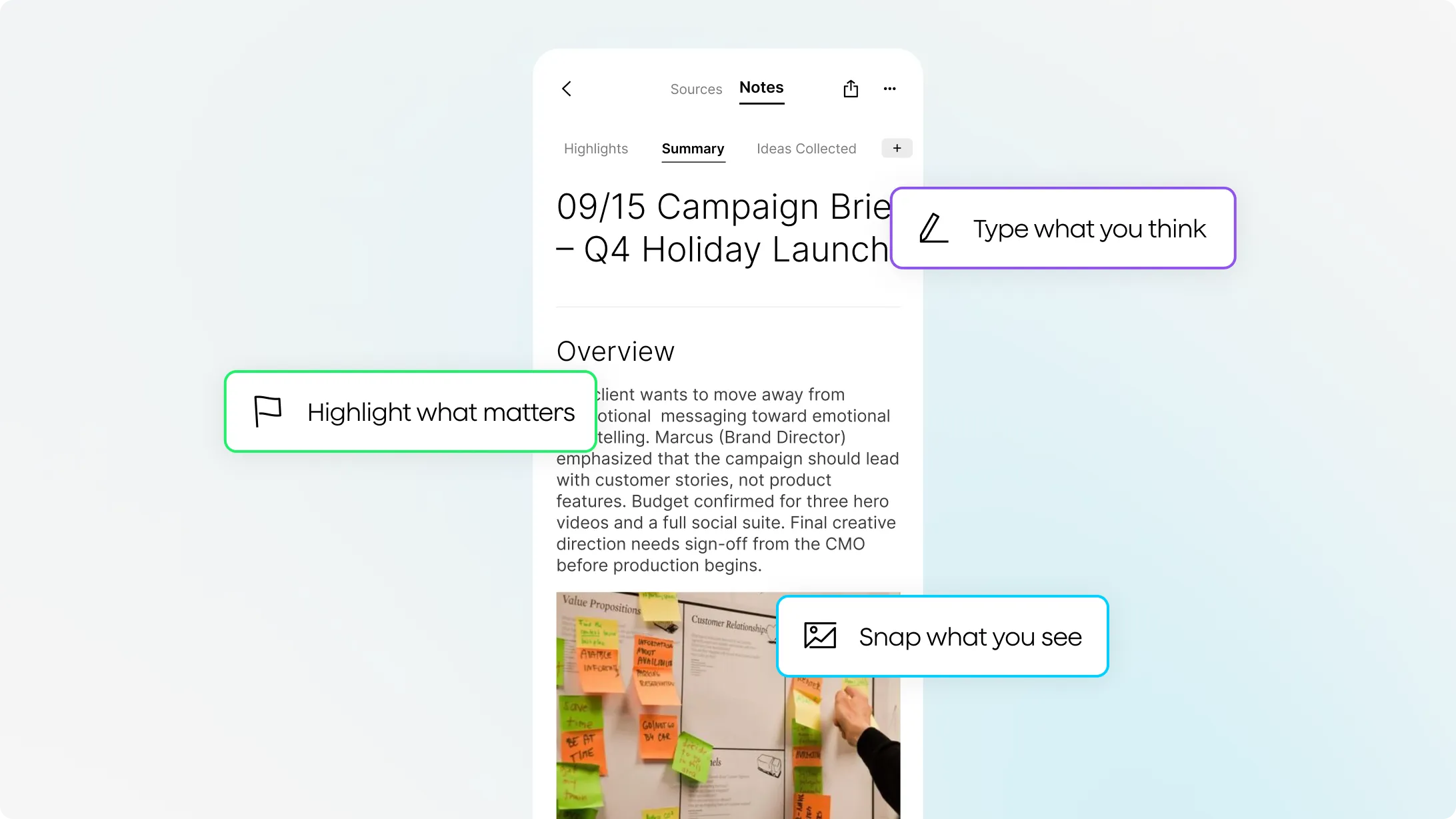 Capture every creative input