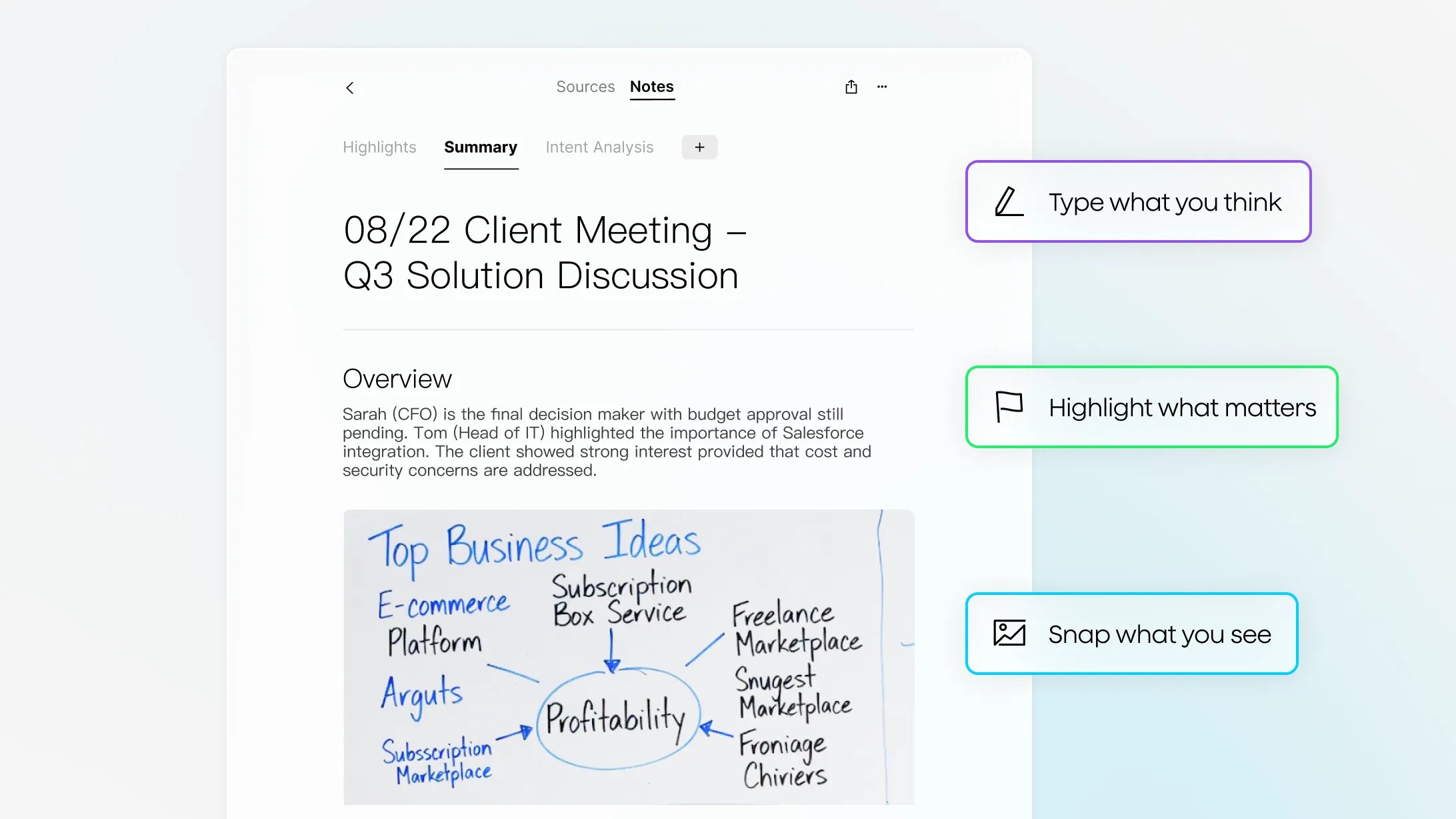 Capture every sales detail