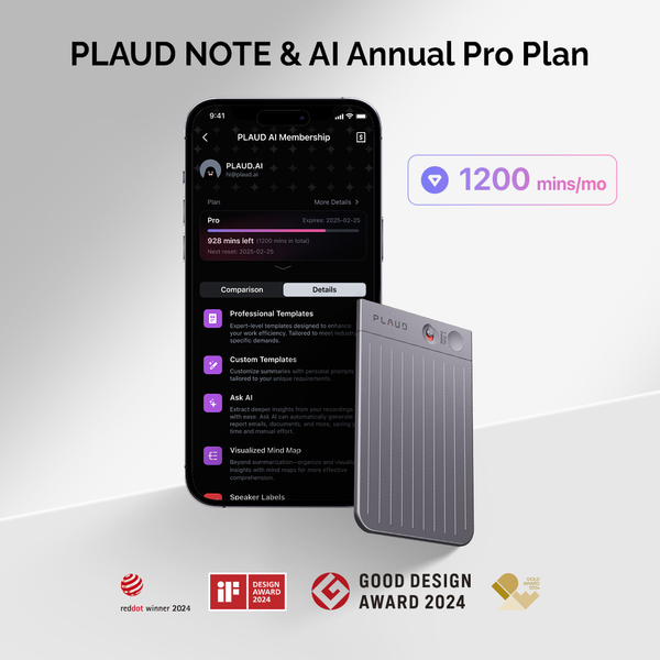 PLAUD NOTE & AI Annual Pro Plan
