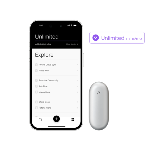 Plaud NotePin & AI Annual Unlimited Plan