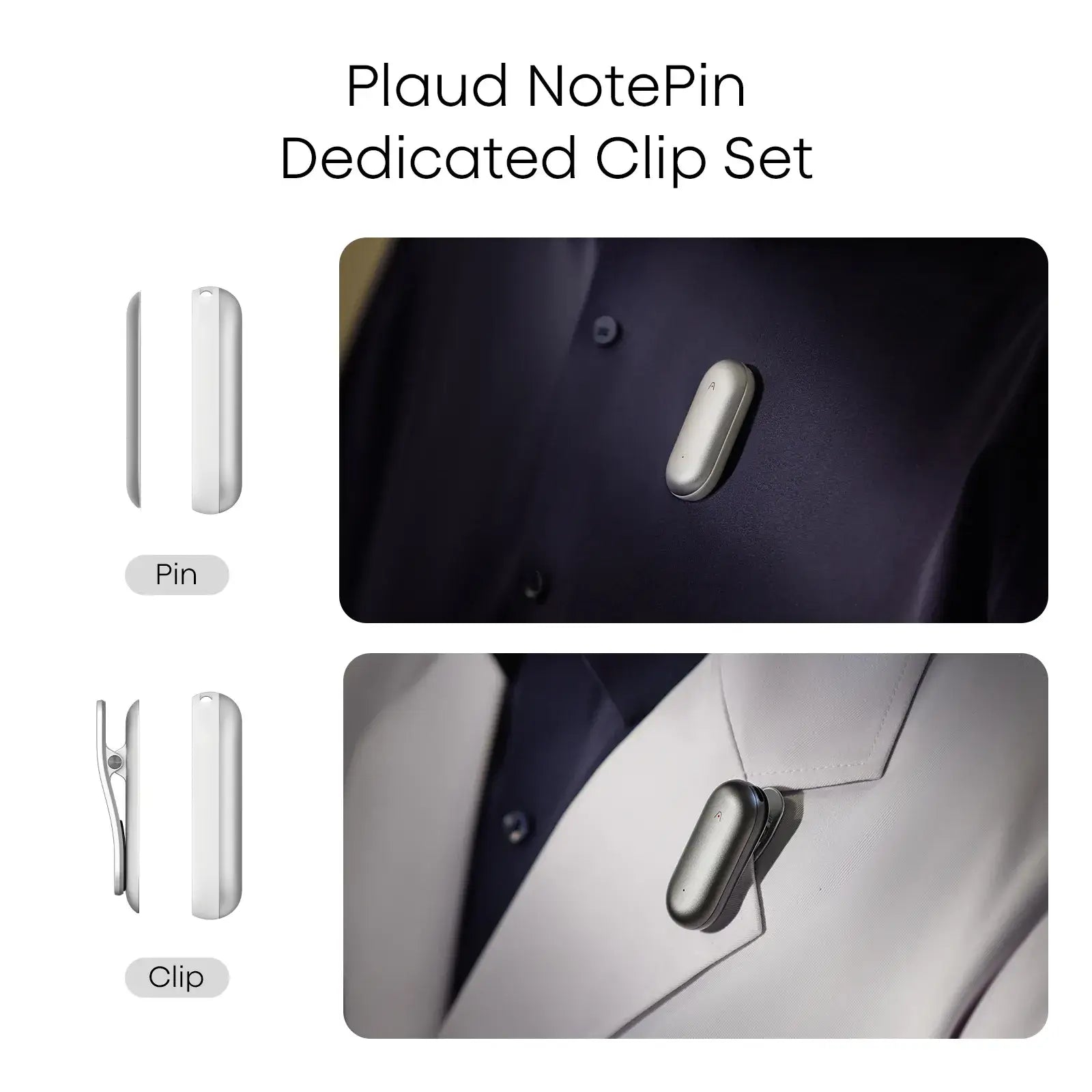 Plaud NotePin Clip & Magnetic Pin Plaud NotePin Clip & Magnetic Pin