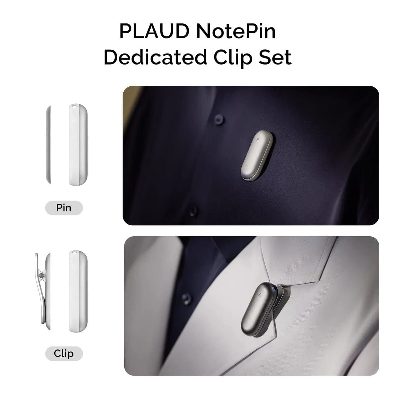 PLAUD NotePin Clip & Magnetic Pin