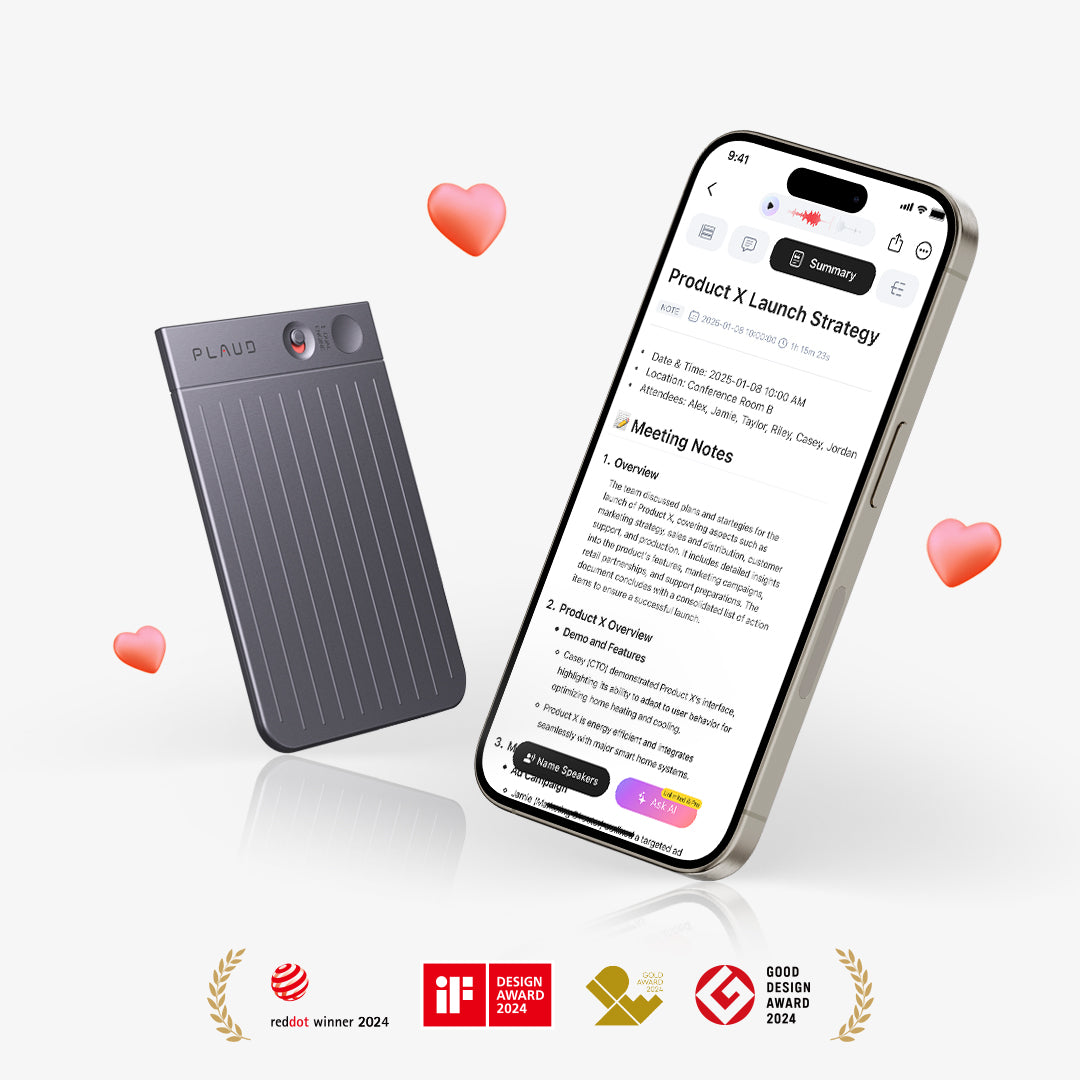 PLAUD NOTE | AI Voice Recorder (Black Magnetic Case Included)