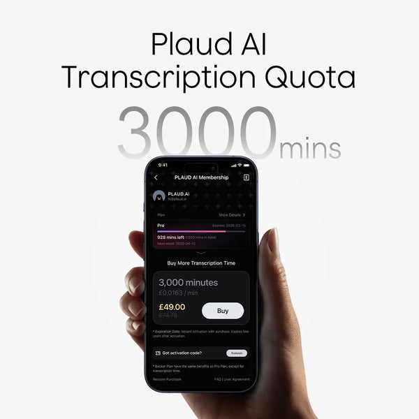 Plaud Transcription Quota (3,000 mins)