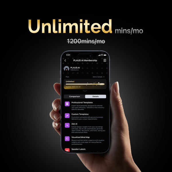PLAUD NOTE & AI Annual Unlimited Plan
