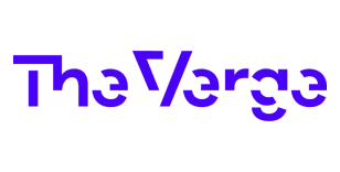 Purple logo for The Verge media outlet.